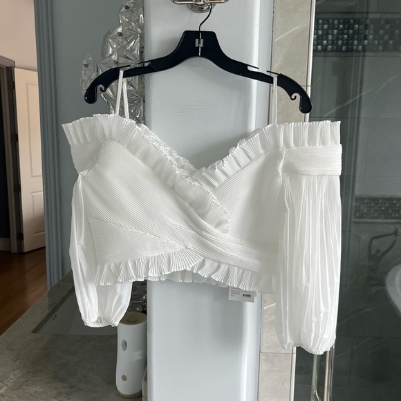 Zimmermann Postcard Pleated Fan top & Midi Skirt Set: Ivory - Picture 9 of 13